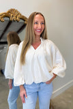 Blaire Bubble Blouse Ivory