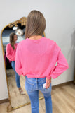 Colorful Cozy Cardigan Sweater Pink