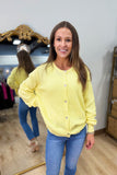 Colorful Cozy Cardigan Sweater Yellow