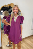 A Touch of Leopard Dress Plum