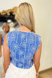 Prairie Bloom Vest Blue