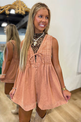 Pumpkin Patch Romper Rust