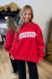 Mississippi Mock Neck Sweatshirt Red
