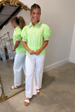 Wavy Stripes Top Green