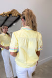 Easter Bloom Rainbow Stripe Top Yellow