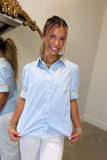 Easter Bloom Rainbow Stripe Top Blue