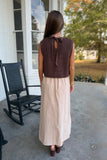 Gather Together Chunky Sweater Midi Dress Brown