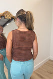 RD Style Clara Open Weave Vest Chocolate