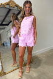 Dream Come True Embroidered Side Tie Set Pink