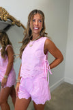 Dream Come True Embroidered Side Tie Set Pink