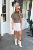 Stuffed Mock Neck Sweater Mocha