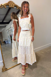 Sunny Meadow Eyelet Skirt Set Yellow