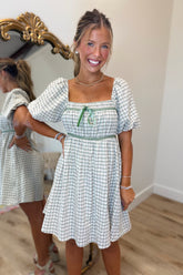 Fall Fest Plaid Dress Green