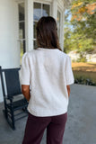 Umgee Short Sleeve Sweater Cardigan Cream