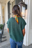 Delaney Drop Shoulder Cable Knit Sweater Hunter Green