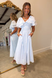 Darling Day V Neck Maxi Dress Blue