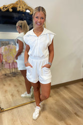 Must Have Scuba Sleeveless Romper Cream