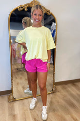 Washed Cotton Boxy Tee Lemon