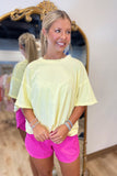 Washed Cotton Boxy Tee Lemon