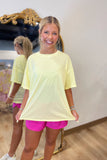 Washed Cotton Boxy Tee Lemon