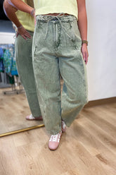Olive Branch Barrel Jean