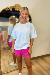 Washed Cotton Boxy Tee Blue