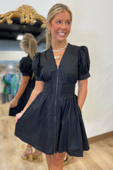 Stella Front Zip Mini Dress Black