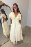 Darling Day V Neck Maxi Dress Yellow