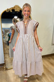 Fall Edition Dress Brown Stripe