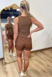 Brown Lulu Mac Solid Tank Tops