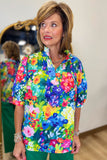 Floral Watercolor Blouse