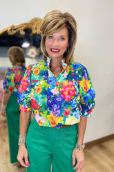 Floral Watercolor Blouse