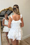 Monaco Ruffled Short Set White
