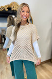 Open Knit Top Latte