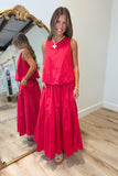 Aerin Smocked Skirt Red