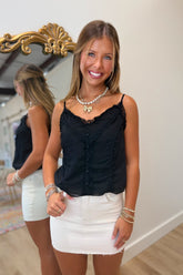Luna Lace Cami Top Black