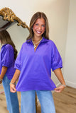 Sloan Stand Up Collar Top Purple