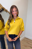 Sloan Stand Up Collar Top Gold