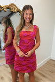 Back Bow Beauty Floral Dress Red