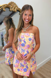Floral Fever Jacquard Dress Yellow Multi