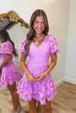 Floral Lace Mini Dress Lilac