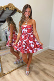 Final Rose Floral Dress Red