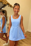 Court Time Back Details Athletic Dress Sky