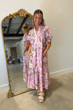 Umgee Garden Fest Midi Dress Pink