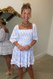 Trinity Smocked Bodice Floral Dress Lavender