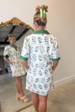 Floral Stitch Dress Green