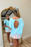 Gym Time Open Back Athletic Top Fresh Blue