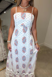 Wavy Bloom Midi Dress Cream