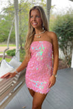 Glitz and Glamor Homecoming Dress Pink