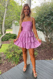 Until Midnight Sequin Homecoming Dress Orchid